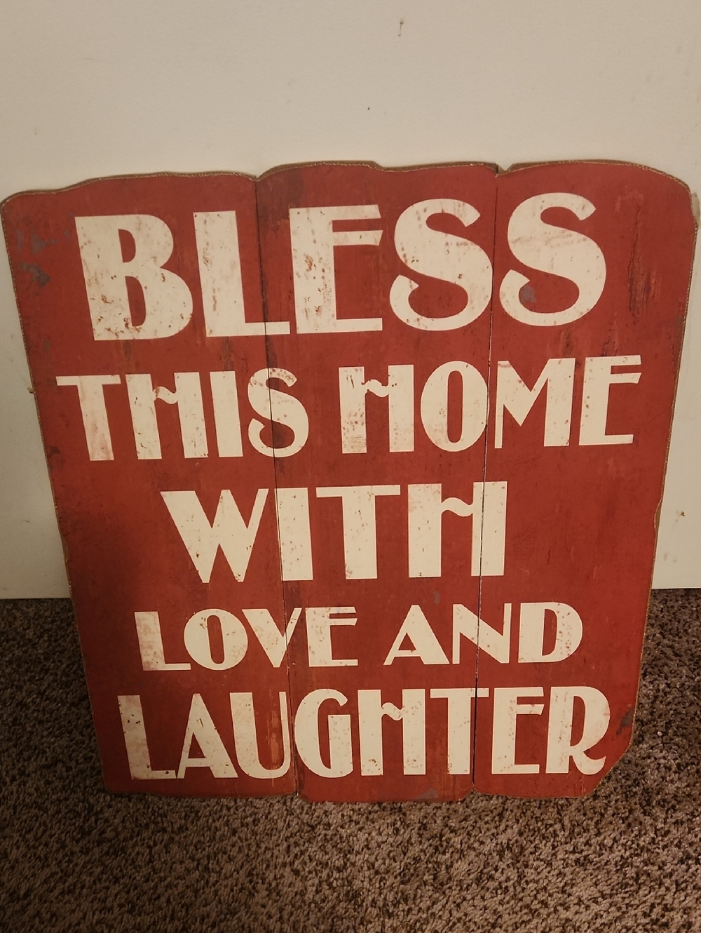 Rustic Red 'Bless This Home' Wall Sign by